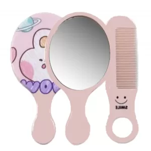Kit Pente e Espelho Redondo de Plástico BA32902