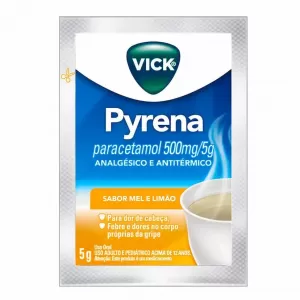 Vick Pyrena Paracetamol 500mg/5g Mel e Limão Pó para Solução Oral 5g