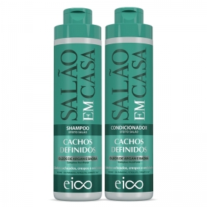 Kit Eico Salão em Casa Cachos Definidos – Shampoo 800ml + Condicionador 750ml