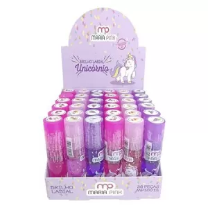 Brilho Labial Infantil Maria Pink Unicórnio – Aromatizado e Divertido