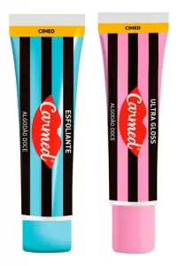 Kit Esfoliante + Ultra Gloss Labial Algodão Doce Carmed Sos