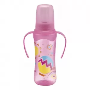 Mamadeira Classic com Alça 240 ml – Bico Redondo Rosa