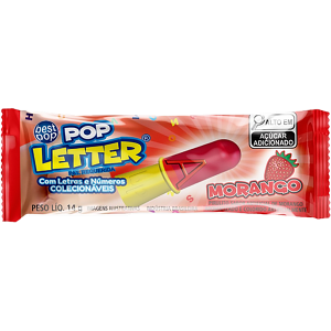 Pirulito Fampar Pop Letter Morango 14g