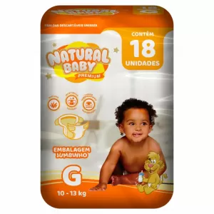 Fralda Natural Baby Premium Jumbinho G 18 Unidades