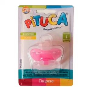 Chupeta Pituca Borboleta Ortodôntica Silicone Rosa – Tamanho 1