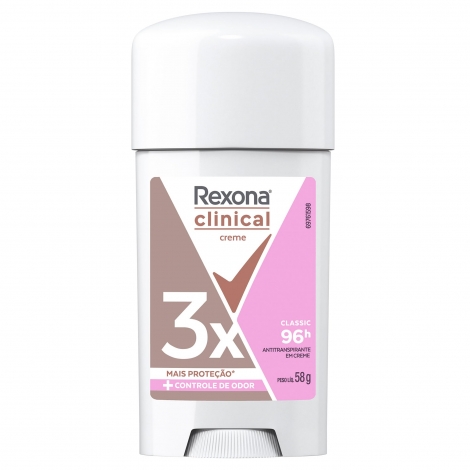 Desodorante Rexona Clinical Creme Extra Dry 96h Com 58g