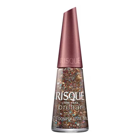 Esmalte Glitter Risqué Livre Para Brilhar Dona da Festa 8ml