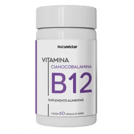 Vitamina B12 500mg 60 Cápsulas - Natunectar Cianocobalamina