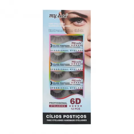 Cílios Postiços 6D – 12 Unidades