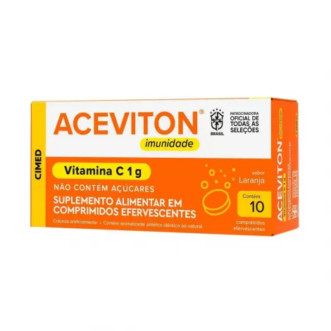Aceviton Sabor Laranja 1g 10 Comprimidos Efervescentes