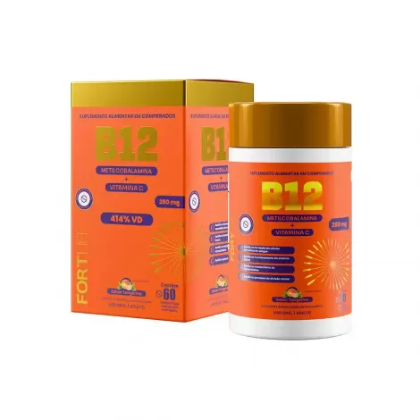 Vitamina B12 AD 280mg Comprimidos Mastigáveis Sabor Tangerina C/60