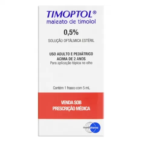 Timoptol Solução Oftálmica 0,5% 5ml – Uso Adulto