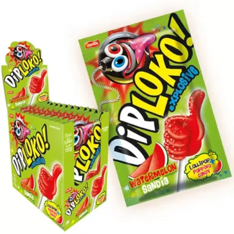 Pirulito Recheado Diploko Explosive Melancia 11g – Unidade