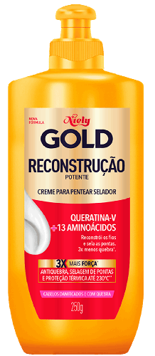 Creme Para Pentear Niely Gold Reconstrução Potente 250ml