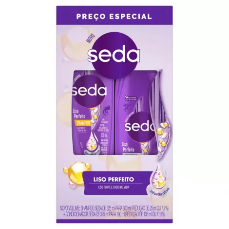 Kit Seda Liso Perfeito Shampoo 300ml + Condicionador 190ml